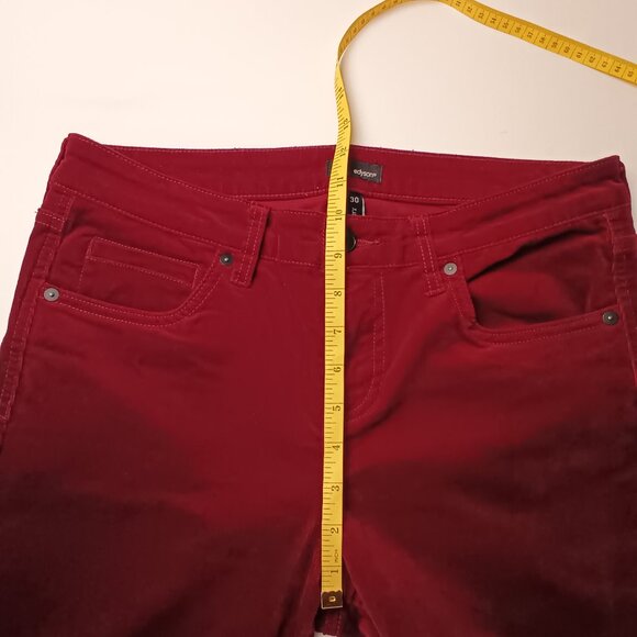 Edyson Corduroy Jeans Size 30/10 Mid Rise Skinny Leg Burgundy Wine Color - Picture 8 of 10